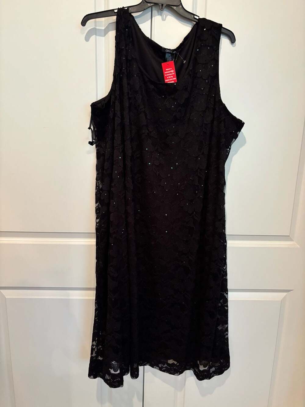 Onyx Nite Black Plus Size 34W Lace Sleeveless Dress